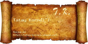 Tatay Kornél névjegykártya