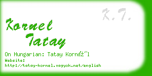 kornel tatay business card